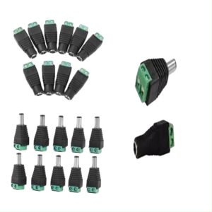 CCTV หัวแจ็ค DC ตัวผู้ 5 ตัว และ หัวแจ็ค DC ตัวเมีย 5 ตัว สำหรับ กล้องวงจรปิด