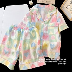 ANZHAOQI | Bộ Đồ Ngủ Thoáng Khí Bằng Cotton Cho Bé Gái