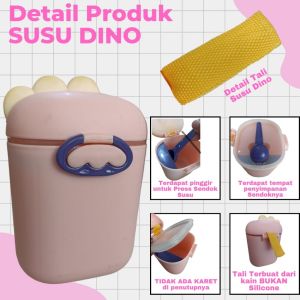 KOTAK SUSU DINO 800ML / KOTAK TEMPAT PENYIMPANAN SUSU BUBUK KARAKTER DINOSAURUS PRAKTIS