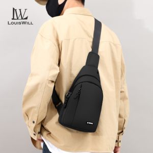 LouisWill กระเป๋าสะพายไหล่แฟชั่นกระเป๋ากีฬาสะพายไหล่หน้าอกของผู้ชายกระเป๋ากีฬาสะพายไหล่คาดลำตัว Tas Rekreasi น้ำหนักเบากันน้ำกระเป๋าทนทานต่อการสึกหรอกระเป๋าถนนกระเป๋าเดินทางกระเป๋าลำลองกระเป๋าใส่โทรศัพท์