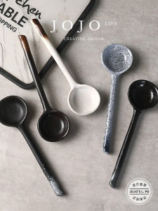 Creative Long-Handled Spoon Japanese Style Dining Utensils Home Restaurant Use Ceramic Soup Spoon Dining Set Popular Brand