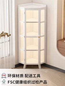 Modern Minimalist Corner Cabinet Multi-Layer Floor-standing Dustproof Triangle Storage Rack for Living Room Bedroom Kitchen