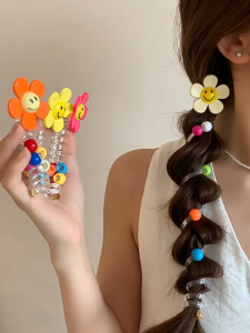 【VanHariacc】2ชิ้นแฟชั่นเกาหลีดูดีน่ารักโทรศัพท์สายผูกผมเด็กเชือกผมอุปกรณ์ผม