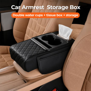 4-in-1 Car Armrest Pad with Storage Box PU Leather Cushion Universal Fit⚡PH deliveryIn stock⚡