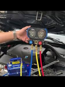 CHUANGCHAO R134a 3 Way Car Aircon Manifold Gauge Freon Pressure Gauge AC Manifold Gauge Set Air Conditioner Repair Tools