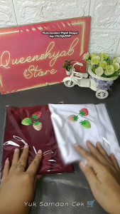 Hijab Anak zaida strawberry kerudung anak jersey nonpet instan