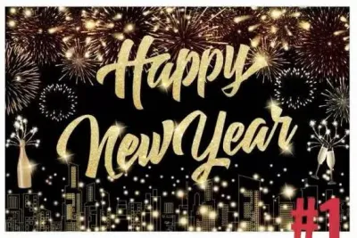 Happy New Year Banner 2027 Black Gold Fireworks Backdrop 150cm*90cm Decorations For Home Colorful Balloon Background Party Supplies Ornaments