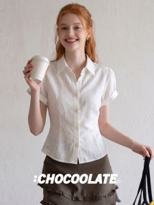 Stylish And Young-looking Casual Slim-fitting Short-sleeved Blouse For Women