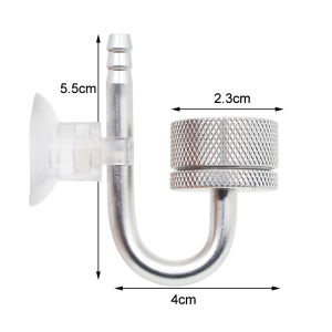 Aquarium CO2 Diffuser Solenoid Regulator CO2 System Atomizer Fish Tank Bubble Atomizer Reactor for Plant with Suction Cup Silver