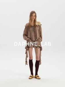 DAPHNE LAB | Giày Mary Jane Phong Cách Retro Đế Mềm Có Ren