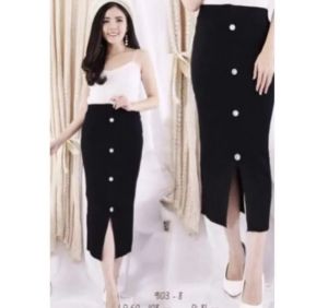zstorebdg - Rok Rajut Kancing Premium - Rok Span Rajut - Rok Kancing