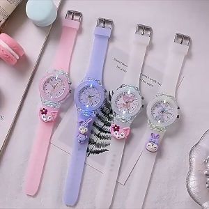 TAIYO Jam Tangan Anak Karakter LED Silicon Transparant Karakter Sanrio Menyala Lucu Menarik Nyaman Dipakai