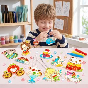 DIY Crystal Gel Painting Kit Craft Handmade Toy Children Graffiti Coloring Gift Fairy Tale & Animal Themes Educational Art Kits