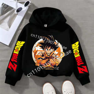 Bandai | Dragon Ball Thick Hoodies for Children Goku Anime Sweatshirt Boys Girls Hoodie Cartoon Pattern Clothes Clothing Kids Gift