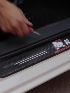 4/8PCs BYD atto3/bid seal/bid dolphin carbon fiber sticker car door sticker threshold sticker scratch-resistant anti-stepping