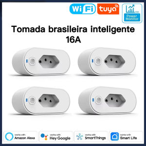 other | Tuya Smart WiFi Plug 16A brazil socket with power monitor With Timing Voice Smart control outletWorks with Google home alexa