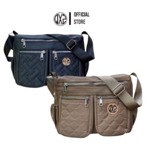 QXZ94 Tas Selempang Wanita Sling Bag Anti Air 4 Ruang Korea Casual Bahan Cocoli Hitam QTSW02