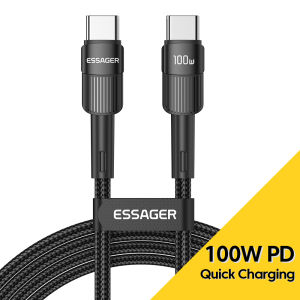 3M Essager 100W USB Type C To USB C Cable USB-C PD Fast Charging Charger Wire Cord For Macbook Samsung Xiaomi Type-C USBC Cable