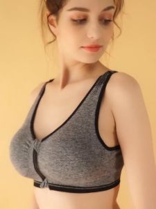 Alplume Front Zipper Women Sports Bras Breathable Wirefree Padded Push Up Sports Top Fitness Gym Yoga Workout Bra S-XL