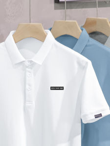 Fashionable Short Sleeve Polo Shirt for Men Summer Business Casual Style Turn-down Collar Half Sleeve T-shirt by SAUNDU