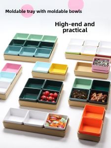 Commercial Melamine Fruit Tray Nordic Style Pure Color Small Snack Plate for Karaoke Party And Bath House Business Use
