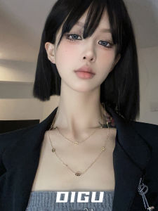 Titanium Steel Pig Nose Double Layer Necklace Fashionable Unique Design Colorfast Lockbone Chain Jewelry for Women Fresh out