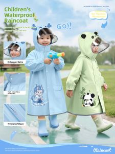 KeyRu | Waterproof Raincoat for Children Long Full Body Raincoat with Backpack Holder Lightweight EVA Material Kids Raincoat for Boys Girls