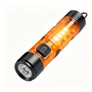 LED Mini Pocket Flashlight USB Rechargeable Torch Keychain Clip Cap Light Long Endurance Emergency Hiking Camping Outdoor