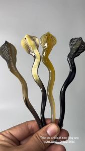 [FREESHIP MAX]Trâm cài tóc bằng sừng khắc tỉa hình rắn hổ mang đẹp độc đáo (HH601-36).