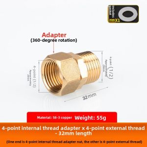 danxilu | All Copper Threaded Connector Fittings 4 to 6 to 1 Inches