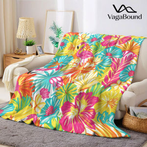 BILIBILI | Tropical Flamingo Hibiscus Flannel Blanket Warm Soft Halloween Christmas Decorative Couch Warm Cozy All-Season Gift
