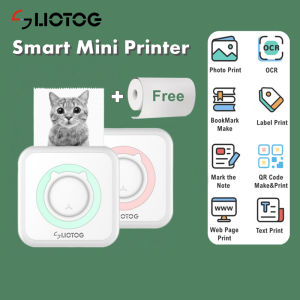 LIOTOG C19 Mini Pocket Printer Portable Thermal Printer for Android or iOS APP Bluetooth Inkless Printer Gift for Kids Used in Home Office Study Work List Printing