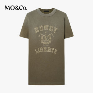 MO&Co. | Vintage Washed Print Cotton Round Neck T-Shirt