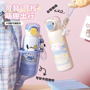 Sanrio Kids Insulated Water Bottle Straw Cup Portable School Bag Friendly High Aesthetic Value Student Straw Cup Heat Retention