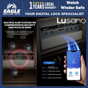 LUSANO Watch Winder Drawer Safe with Fingerprint | Password | Apps Control | Jewelry Storage Box Organizer