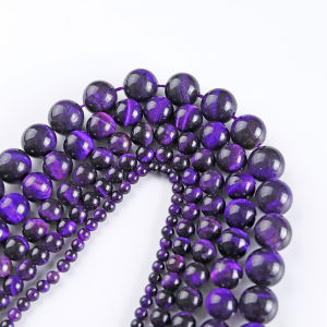 Purple Cat Tiger Eye Stone Car Hanging Necklace Bracelet DIY