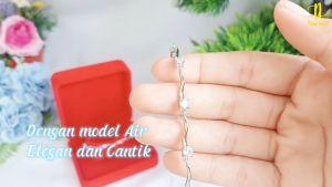TINO TINO Gelang Rantai Wanita D10 Permata Zirconia White Gold Copper Plated
