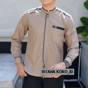 Baju Koko Pria Lengan Panjang Fashion Muslim Terlaris Motif Yisunsin Bisa COD