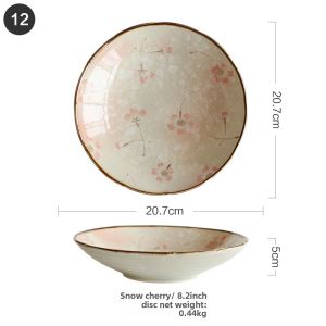 KAWASIMAYA Japanese Style Ceramic Dining Utensils Bowl Plate Creative Individual Rice Bowl Soup Bowl Noodle Bowl Set Home Combination