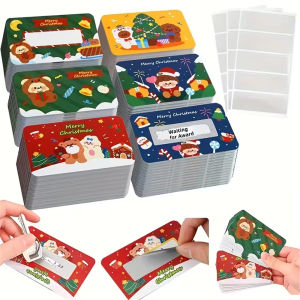 80pcs Christmas Scratch-off Cards for Kids Students Teachers Home Classroom School Positive Childrens Cards Party Game Cards