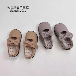 Princess Style Canvas Shoes for Girls with Butterfly Knots Low Cut Soft Bottom Nursery Slip-On Shoes Toddler Kids Footwear