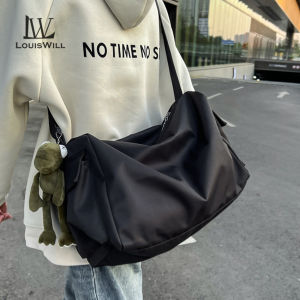 LouisWill กระเป๋าสะพายไหล่แฟชั่นสะพายข้างสำหรับทั้งชายและหญิงเอกสารแบบสบายๆกระเป๋าออกกำลังกายกระเป๋าลำลองกระเป๋าสะพายความจุมากกระเป๋าสะพายไหล่แฟชั่นแฟชั่นสำหรับผู้หญิงกันน้ำสำหรับเล่นกีฬาสตรีทท่องเที่ยวกลางแจ้ง