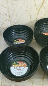 Lusinan 12 pcs Mangkuk Plastik Jumbo Ulir Tahan Panas Mangkok Bulat Ukuran L Mangkok Ramen 3427
