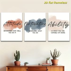 3 pieces of art series inspiring statement aesthetic canvas posters suitable for living room bedroom office decoration 2D fl