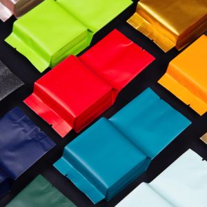 100Pcs Tea Package Pouch Aluminium Foil Heat Seal Vacuum Food Package Pouch With Dent Tear-off