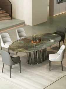 Luxury Oval Natural Marble Dining Table