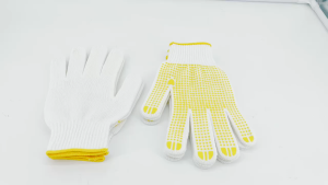 1 PASANG Sarung Tangan Rajut Bintik Safety Dotting Karet Dot Polkadot Gloves Kerja Proyek Bengkel Mobil Motor Tukang Kebun Taman Besi Kayu Listrik