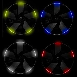 Car Wheel Reflective Stickers Car Styling Decorative Stickers Night Warning Stickers for Bicycle Car and Motorcycle Tires