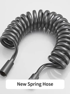 Telephone Line Sprayer Hose 2M PU Full-Copper Interface Explosion-Proof Retractable Anti Winding High-Pressure Shower Hose