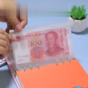 SK-C1105 Zipper Pocket Binder A6 Transparan 6 Hole / Transparent Hand Book Bags Ziplock Tempat Uang